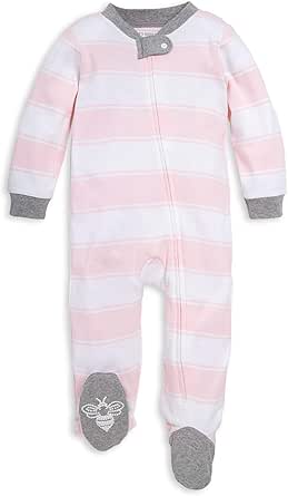 Baby Girls' Organic Cotton Sleep and Play Footed Pajamas