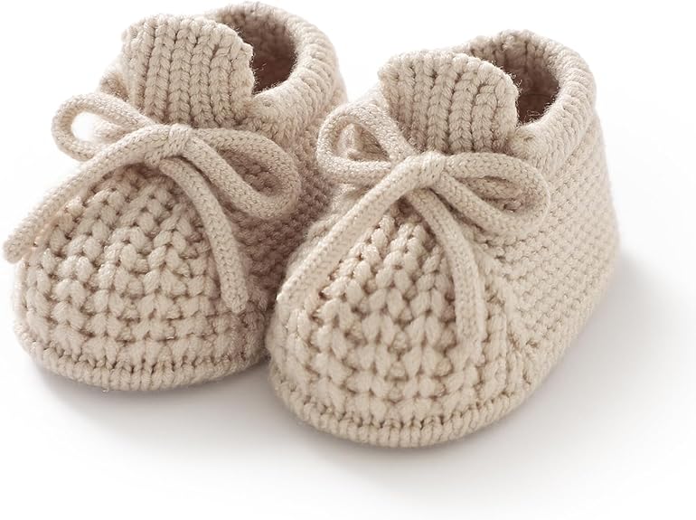 Markeishy Baby Booties Newborn Baby First Shoes Cozy Warm Knit Soft Booties for Toddler Infant Boy Girl