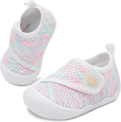 Baby First Walking Shoes Wide Baby Shoes Infant Sneakers Newborn Crib Shoe Barefoot Lightweight Slip On Shoe