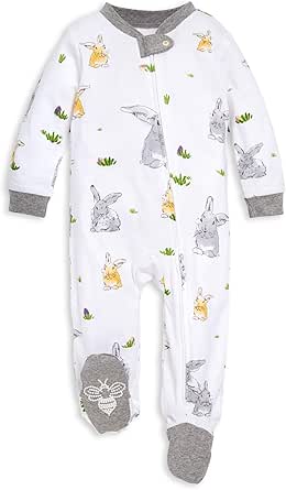 Baby Boys Sleep and Play PJs, 100% Organic Cotton One-Piece Zip Front Romper Jumpsuit Pajamas