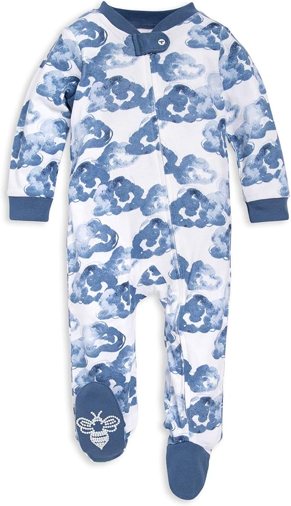Baby Boys Sleep and Play PJs, 100% Organic Cotton One-Piece Zip Front Romper Jumpsuit Pajamas